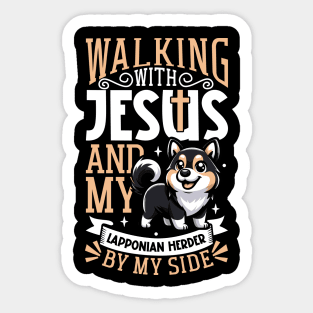 Jesus and dog - Lapinporokoira Sticker